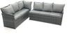 Fimous Gartenlounge Set Rattan Ecksofa Set mit 3 Fußhockern Sesseln Dunkelgrau gemischt Bild 4