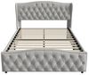 PXloue Polsterbett Hydraulisches Stauraumbett Doppelbett, mit Kopfteil und Lattenrost, Beige, Samt, 140x200 cm Bild 4