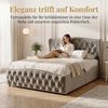 PXloue Polsterbett Hydraulisches Stauraumbett Doppelbett, mit Kopfteil und Lattenrost, Beige, Samt, 140x200 cm Bild 2
