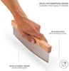 Blumtal Pizzaschneider Premium Wiegemesser, 32cm Edelstahlklinge, 1,2mm Klingenstärke, Ergonomischer Holzgriff Bild 2