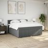 vidaXL Boxspringbett mit Matratze Dunkelgrau 200x200 cm Stoff 3289476 Bild 4