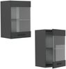 Küchenglasschrank R-Line Anthrazit Landhaus 40 cm Vicco Bild 5