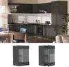 Küchenglasschrank R-Line Anthrazit Landhaus 40 cm Vicco Bild 2