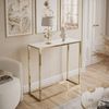 Lookway Konsolentisch MODERN GLASS mit goldfarbenem, verchromtem Gestell (1x Konsole), Breite 80/100 cm Bild 2