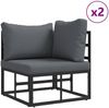 vidaXL Gartensofa-set 3 pcs Schwarz Metall 3378839 Bild 3