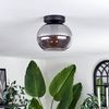 hofstein Deckenleuchte Deckenlampe aus Metall/Glas in Schwarz/Rauchfarben, ohne Leuchtmittel, Leuchte im Retro-Design aus Glas, 1 x E27, ohne Leuchtmittel Bild 3