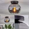 hofstein Deckenleuchte Deckenlampe aus Metall/Glas in Schwarz/Rauchfarben, ohne Leuchtmittel, Leuchte im Retro-Design aus Glas, 1 x E27, ohne Leuchtmittel Bild 2