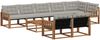 vidaXL Outdoor-Sofagarnitur mit Kissen 9 pcs Natürlich und Hellgrau 3369598 Bild 2