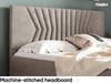 MEBLINI Boxspringbett BOTTI 180x200 cm mit Bettkasten – H3/Dunkelbeige Samt Polsterbett - Gepolstert Doppelbett mit Matratze und Topper - Polsterbett mit Stauraum - Bett mit Kopfteil – Stauraumbett Bild 4