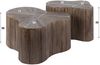 Couchtisch Foray 2er-Set aus Teakholz, organisches Design, modern, Braun, handgefertigt Bild 3