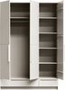 Kleiderschrank Split aus Kiefernholz, modern, hellgrau, 142 cm, Soft-Close-System Bild 5
