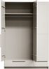 Kleiderschrank Split aus Kiefernholz, modern, hellgrau, 142 cm, Soft-Close-System Bild 2