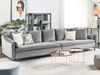 4-Sitzer Sofa Samtstoff hellgrau schwarz AURE Bild 3