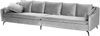 4-Sitzer Sofa Samtstoff hellgrau schwarz AURE Bild 4