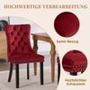 SeedWave Esszimmerstuhl 2er-Set Küchenstuhl Samtbezug, Holzfüße mit Verstellbaren Schrauben, Polsterstuhl mit Ringgriff, Niete und Knopf-Rückenlehne Bild 3