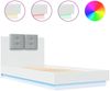 vidaXL Bettgestell mit Kopfteil und LED-Leuchten Weiß 90x190 cm 3210059 Bild 2