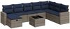 vidaXL 9-tlg. Garten-Sofagarnitur mit Kissen Grau Poly Rattan 3325447 Bild 2