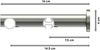 Rundrohr-Innenlauf-Gardinenstangen-Set Platon Luino 180 cm, 2-läufig, 20 mm Ø Edelstahl-Optik Bild 2