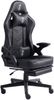 Gaming Stuhl im modernen Racing-Design mit ausziehbarer Fußstütze Gaming Chair mit verstellbaren Design Armlehnen ergonomischer Schreibtischstuhl mit extra Stützkissen Schwarz Bild 3