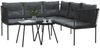 vidaXL Garten-Sofagarnitur mit Kissen Schwarz Stahl und Textilene 3283740 Bild 4