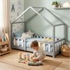 en. casa Kinderbett, »Treviolo« Haus-Optik Montessori 70x140 cm Hellgrau / Weiß Bild 4