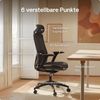 Desktronic Bürostuhl Verstellbarer Ergonomischer SitOne, Schwarz 4-Dimensional Armlehne, Integrierte 4-Wege-Lendenwirbelstütze Bild 4