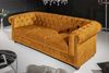 riess-ambiente Sofa CHESTERFIELD 205cm senfgelb -Samt, Federkern, Knopfheftung, Ziernieten, Einzelartikel 1 Teile, 3-Sitzer Couch mit Rundum-Bezug - ideal für Gästezimmer & Wohnzimmer Bild 3