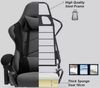 Delman Gaming-Stuhl, ergonomischer Bürostuhl mit 6-Punkt-Massagefunktion, Fußstütze und atmungsaktivem Stoffbezug, Grau Bild 3