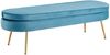 Sitzpouf Oval Blau 142 x 45 cm Samt mit Metallbeinen Gold Bild 2