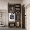 Roomart Waschmaschinenschrank 240 cm mit Hochschrank – Soft-Close, Ausziehbrett • Eiche Bild 5