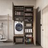 Roomart Waschmaschinenschrank 240 cm mit Hochschrank – Soft-Close, Ausziehbrett • Eiche Bild 4