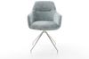 Drehstuhl Pejo-Flex Chenille Pastellblau Kreuzgestell konisch Edelstahl 180° drehbar Taschenfederkern Bild 2