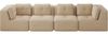 4-Sitzer Sofa 386x104x69 cm aus Cordstoff rahmenlos modular, beige Bild 3