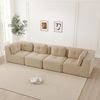 4-Sitzer Sofa 386x104x69 cm aus Cordstoff rahmenlos modular, beige Bild 2