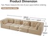 4-Sitzer Sofa 386x104x69 cm aus Cordstoff rahmenlos modular, beige Bild 4