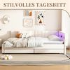 SeedWave Daybett Polsterbett mit Schubladen, Leinenbezug, LED-Beleuchtung, Ladefunktion, 140x200 cm Stauraumbett mit Schubladen und Regalfächern Bild 2