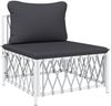 vidaXL 5-tlg. Garten-Lounge-Set mit Kissen Weiß Stahl 3186862 Bild 5