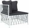 vidaXL 5-tlg. Garten-Lounge-Set mit Kissen Weiß Stahl 3186862 Bild 4