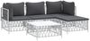 vidaXL 5-tlg. Garten-Lounge-Set mit Kissen Weiß Stahl 3186862 Bild 3