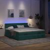 vidaXL Ottoman-Bett mit Matratzen & LEDs Dunkelgrün 200x200 cm Samt 3312968 Bild 3