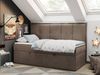 Kinderbett BANCO, Boxspringbetten für Kinderzimmer, Jugendbett, Einzelbett mit Matratze - Braun Velvet - Topper T25 Bild 3