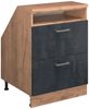 Dachschrägenschrank Rion Schwarz Beton 60 x 81.6 cm mit 2 Schubladen, Schrankkorpus 60 cm Tiefe Vicco Bild 1