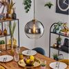 hofstein Hängeleuchte Hängelampe aus Metall/Glas in Schwarz/Gold/Rauchfarben/Klar, Hängeleuchte im modernen Retro/Vintage-Design (30 cm), E27 Bild 5