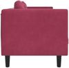 vidaXL Sofa mit Kissen 2-Sitzer Weinrot Samt 372636 Bild 5