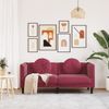 vidaXL Sofa mit Kissen 2-Sitzer Weinrot Samt 372636 Bild 3