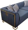 Sitzgruppe/Sofa Set - Wohnzimmergarnitur "Ismene" 3+3+1+1-Dunkelblau/Grau Bild 5