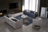 Sitzgruppe/Sofa Set - Wohnzimmergarnitur "Ismene" 3+3+1+1-Dunkelblau/Grau Bild 3