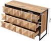 Sideboard, Kombination aus Schwarz und Naturholztönen mit Metallbeinen und erhöhten Türen, Holz+Metall, Schwarz+Natur Bild 4