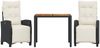 vidaXL 3-tlg. Garten-Essgruppe mit Kissen Schwarz Poly Rattan 3212900 Bild 2