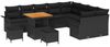 vidaXL Garten-Sofa-Set mit Kissen mit Speicher 12 pcs Schwarz 3364119 Bild 2